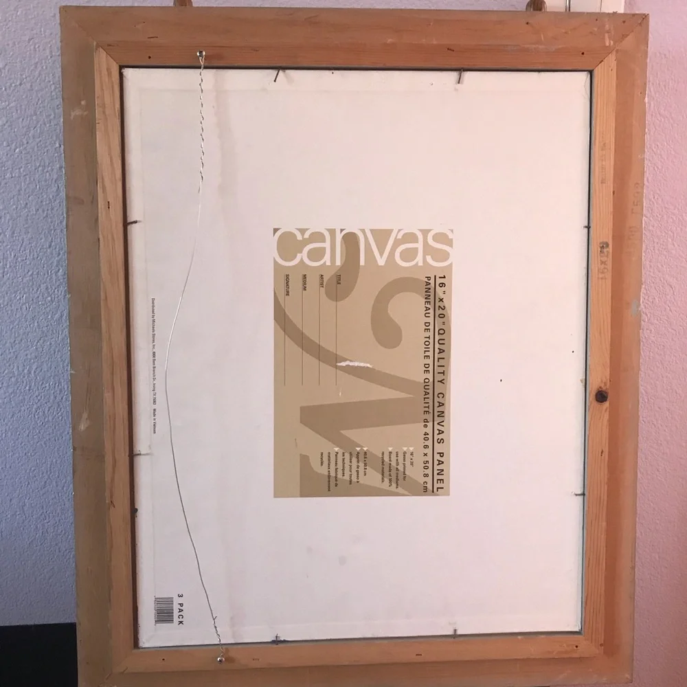 Vintage original acrylic painting in frame